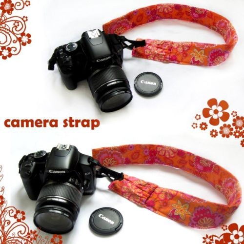 Camera strap - hot orange & pink Makaliboo
