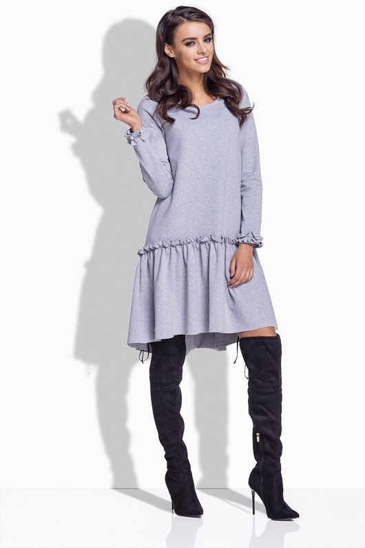 Sukienka ELLE dzianinowa OVERSIZE POPIEL Dressroad