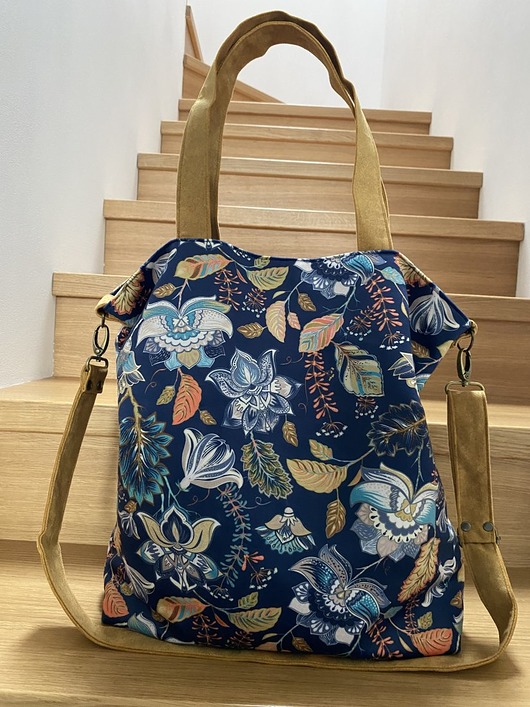 torby XXL Torba na ramię XXL - print jesienne kwiaty