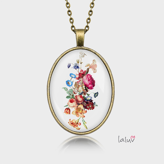 Medalion owalny RETRO FLOWERS laluv