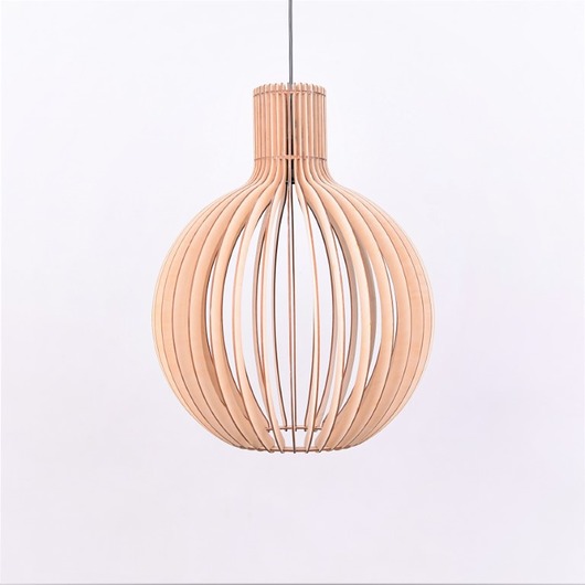 lampy wiszące Lampa sufitowa z drewna skandynawska KULA LED