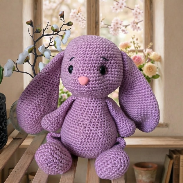 misie i maskotki Ręcznie robiony królik amigurumi, maskotka 25 sm