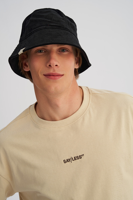 czapki i kapelusze męskie Sztruksowy kapelusz bucket czarny