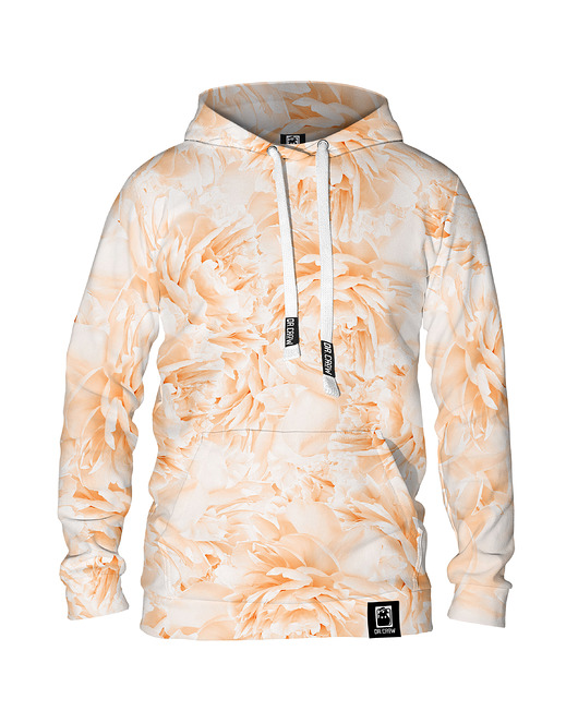 bluzy męskie Męska Bluza z kapturem DR.CROW Peonies Orange