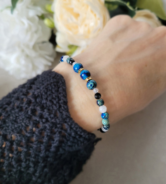 bransoletki z kamieni naturalnych WAGA - z Turmalinem Zodiakalna bransoletka