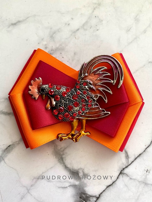 broszki Brosza  Wiosenna z Kurą New Design