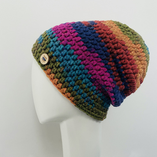 czapki damskie Kolorowa gruba czapka smerf ręcznie robiona