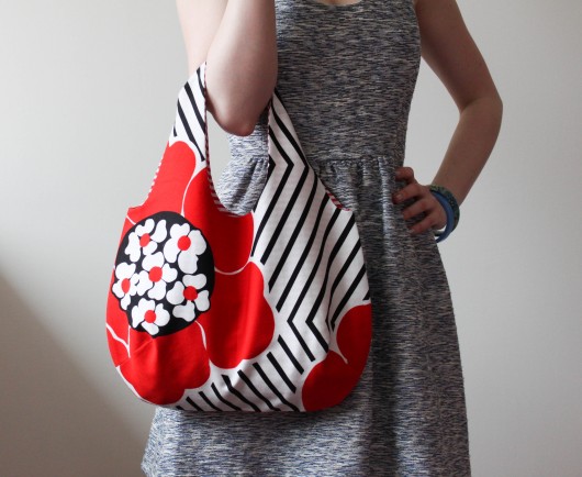 Eko torba na zakupy RED FLOWER longredthread