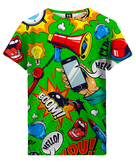 t-shirty dla dziewczynki T-shirt Girl DR.CROW Komiks Green