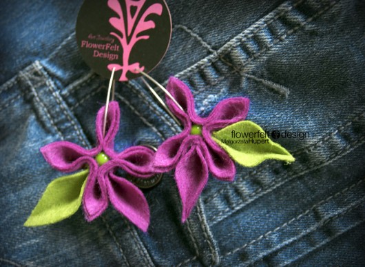 fuksja z zielonym FlowerFelt Design