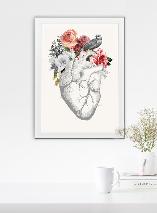 Autorska grafika "HEART", anatomiczne serce PRINTLOVE