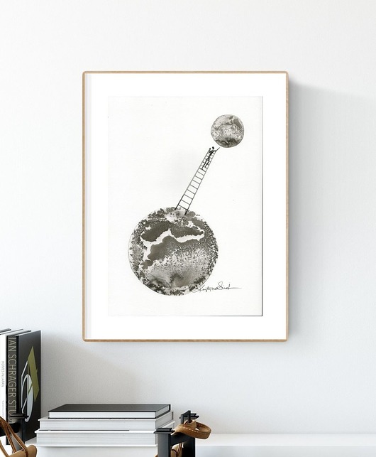 grafika A4 wykonana ręcznie, abstrakcja Krystyna Siwek Art
