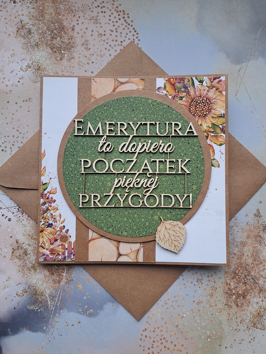 kartki scrapbooking Kartka z okazji przejścia na emeryturę (koperta)