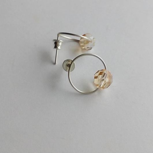 kolczyki z kamieniami Kolczyki OKRĄG