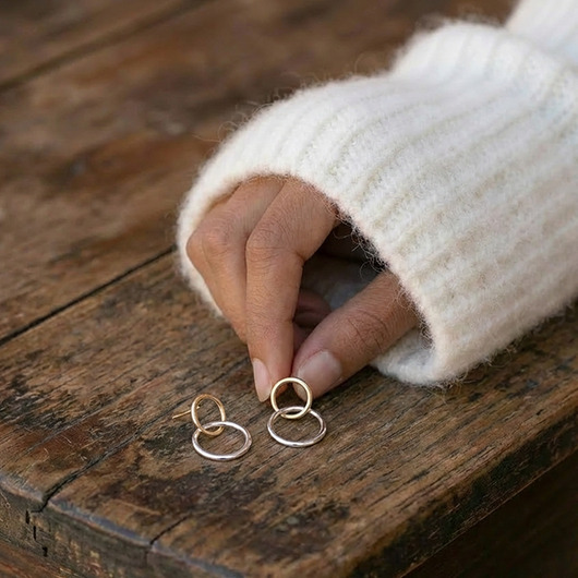 kolczyki srebrne Rings - stalowe kolczyki