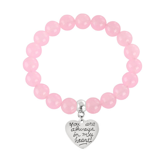 Pink jade with heart. Lavoga
