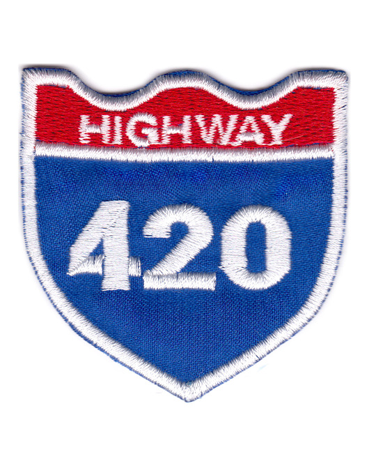 naszywki na ubrania Naszywka naprasowanka HIGHWAY 420 termoprzylepna haft 6x7,2cm