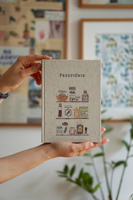 notatniki i albumy Przepiśnik Książka kucharska Lniana