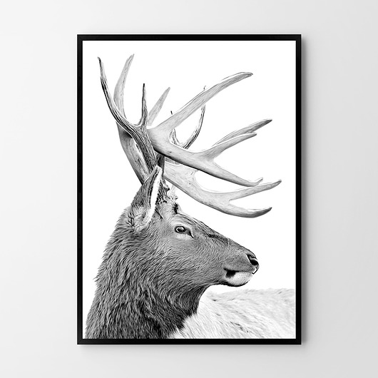 Autorski Plakat Skandynawski Jeleń HOG STUDIO
