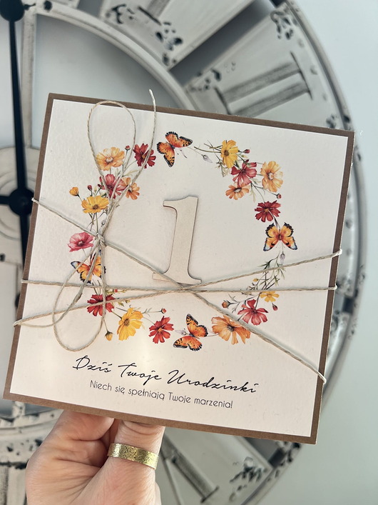 kartki scrapbooking Ręcznie robiona kartka dla dziecka na urodziny 1 roczek, pierwsze urodziny ży