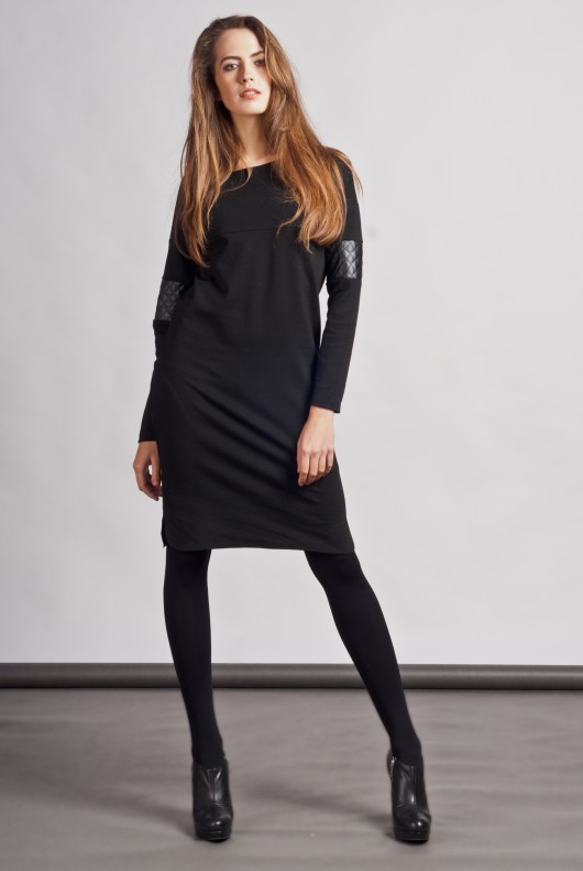 Dress with quilted leather accents suk 107 Lanti