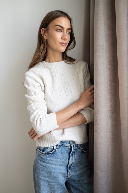 swetry damskie  Sweter Aran śmietanka