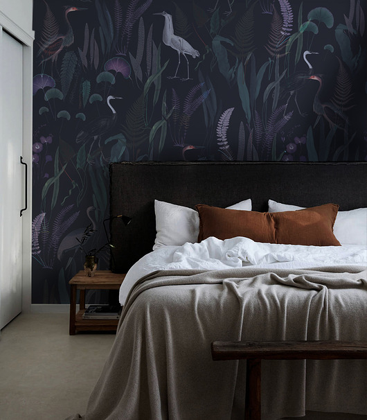 tapety i naklejki ścienne Tapeta Calm Heron Purple