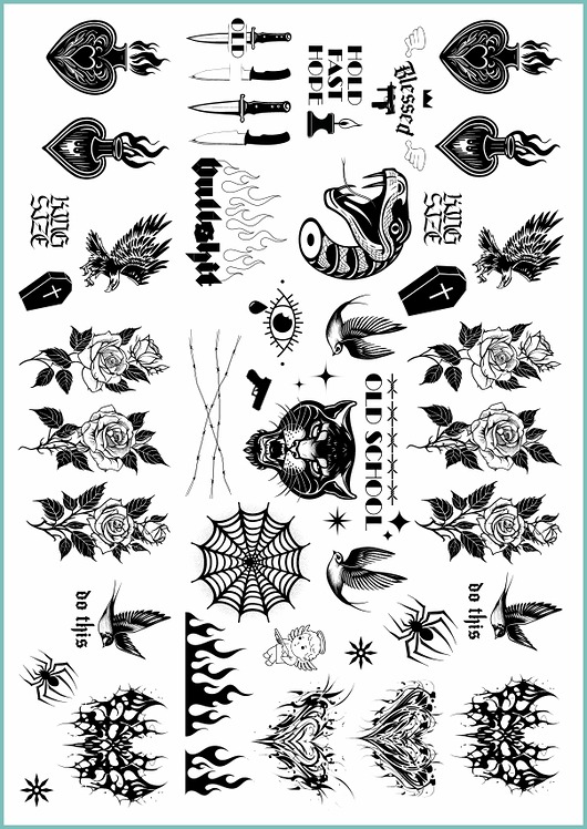tatuaże zmywalne, tymczasowe Tatuaż tymczasowy "old school tattoos"