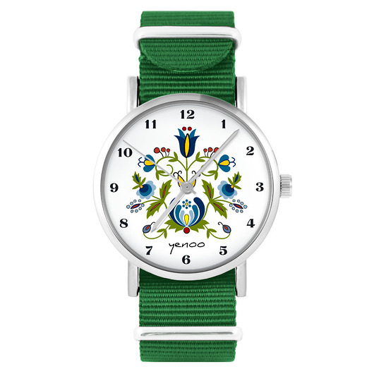 zegarki unisex Zegarek - Kaszubski - zielony, nylonowy