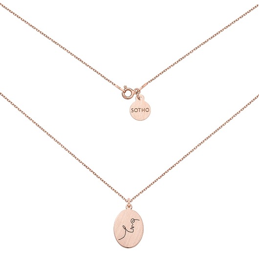 złote naszyjniki Medalion z różowego złota Face N11