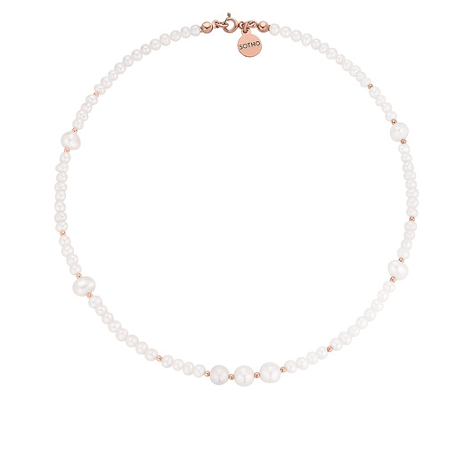 złote naszyjniki Naszyjnik z różowego złota z pereł naturalnych