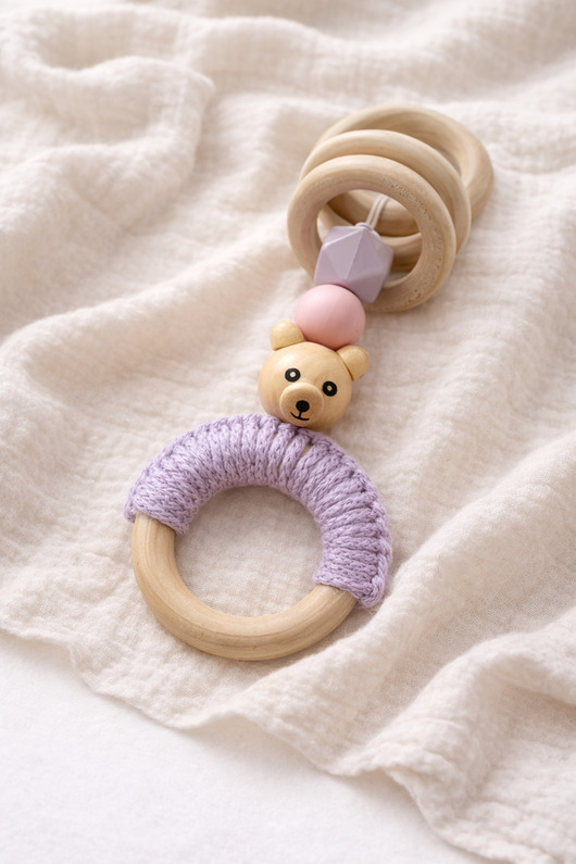 gryzaki i śliniaki dla dzieci Drewniana zawieszka sensoryczna dla niemowlaka