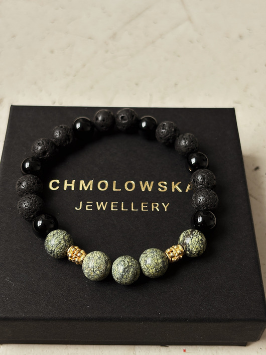 biżuteria męska Bransoletka  męska Serpentynit