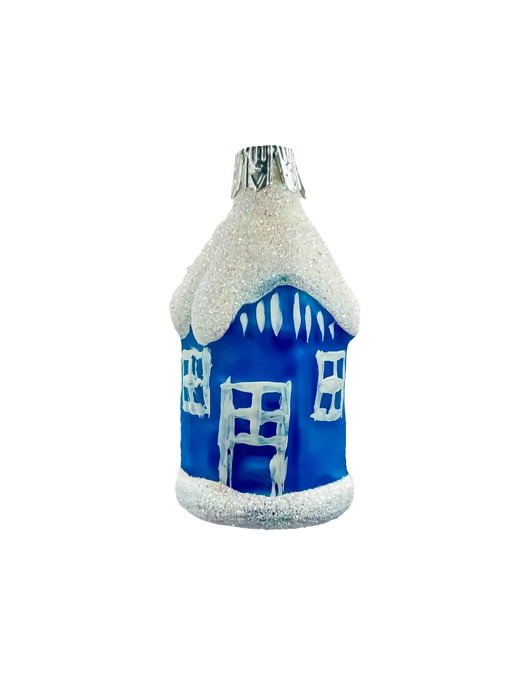 ozdoby choinkowe Bombka choinkowa: Domek PRL z lat '80: niebieski