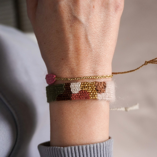 bransoletki na sznurku Tkana bransoletka - kolory ziemi