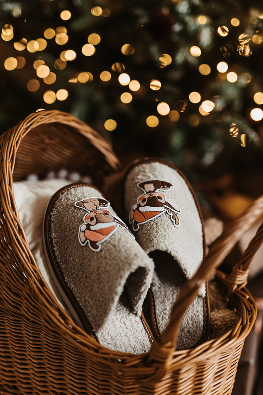kapcie damskie Świąteczne kapcie "Słodki renifer"