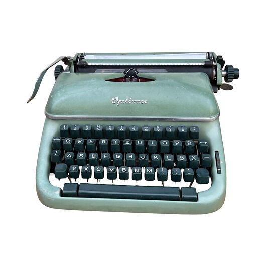 dodatki - różne Zielona maszyna do pisania Optima Elite 3, Niemcy, 1958.