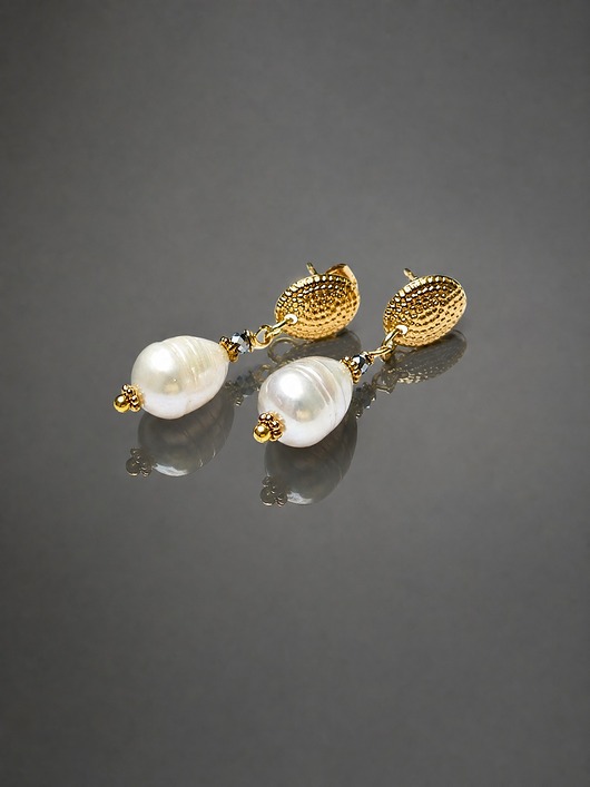 kolczyki pozłacane Kolczyki pozłacane Pearls [white] perły vol. 27 