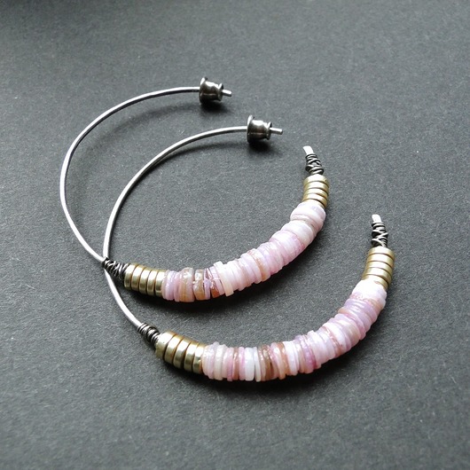 kolczyki srebrne Kolczyki Muszla i złotko