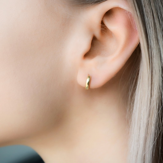 kolczyki srebrne Kolczyki "Simple Circles" koła 11mm - srebro 925 pozłacane