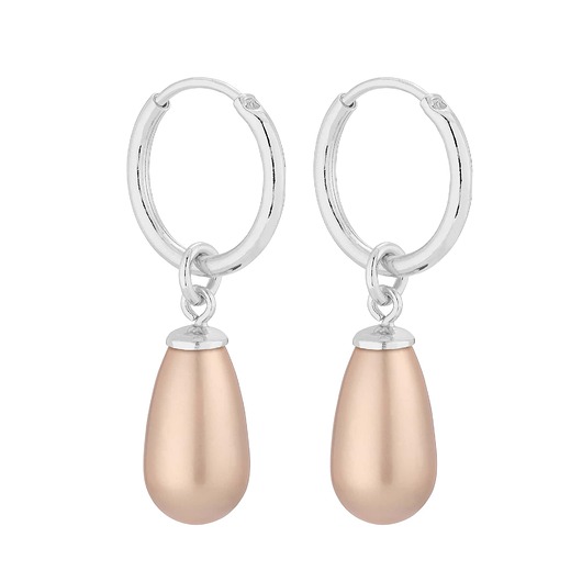 kolczyki srebrne Srebrne kolczyki koła z pudrowymi perłami SWAROVSKI CRYSTAL Kod KOL0479