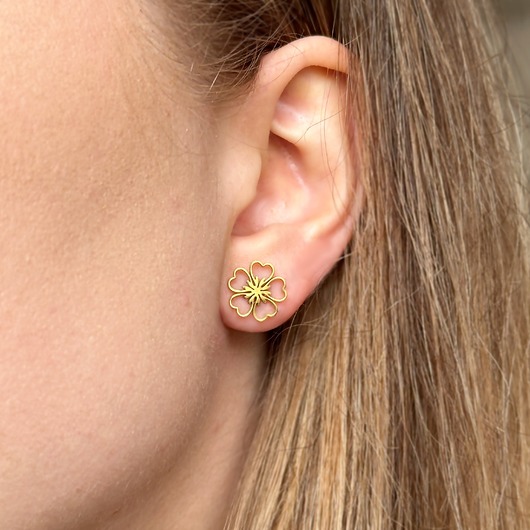 kolczyki złote Kolczyki sztyfty kwiatowe