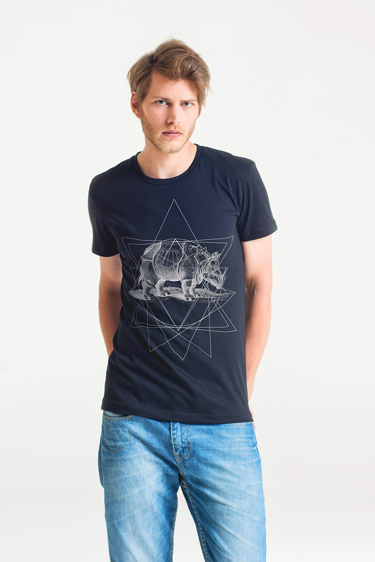 RHINO - Koszulka Męska T-shirt CZARNY GAU great as You