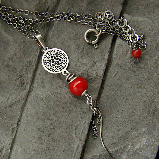 wisiory Koral - naszyjnik