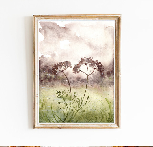 obrazy Oryginalna akwarela. Łąka II A5