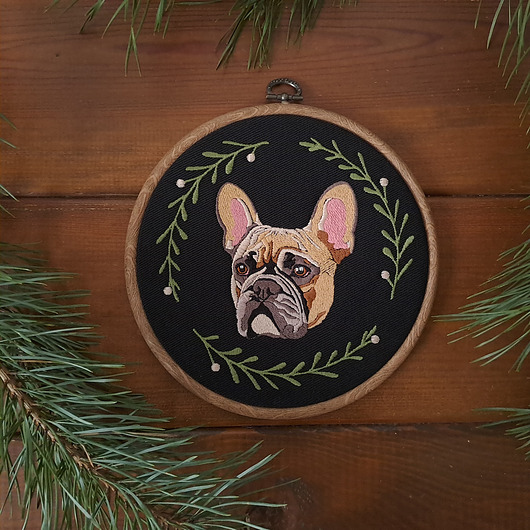 Ozdoby na ścianę Tamborek / obraz - buldog francuski
