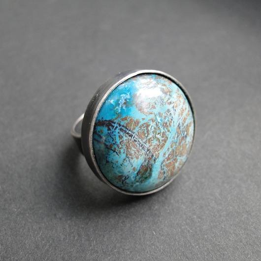 pierścionki srebrne Pierścień Globe z chryzokolą