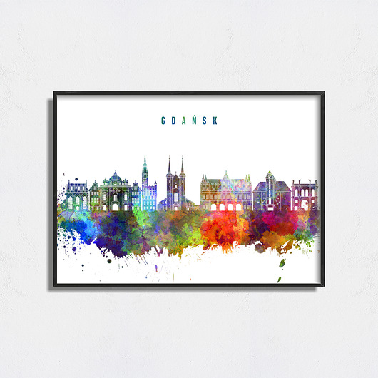 Plakat Gdańsk Akwarela Pas De LArt