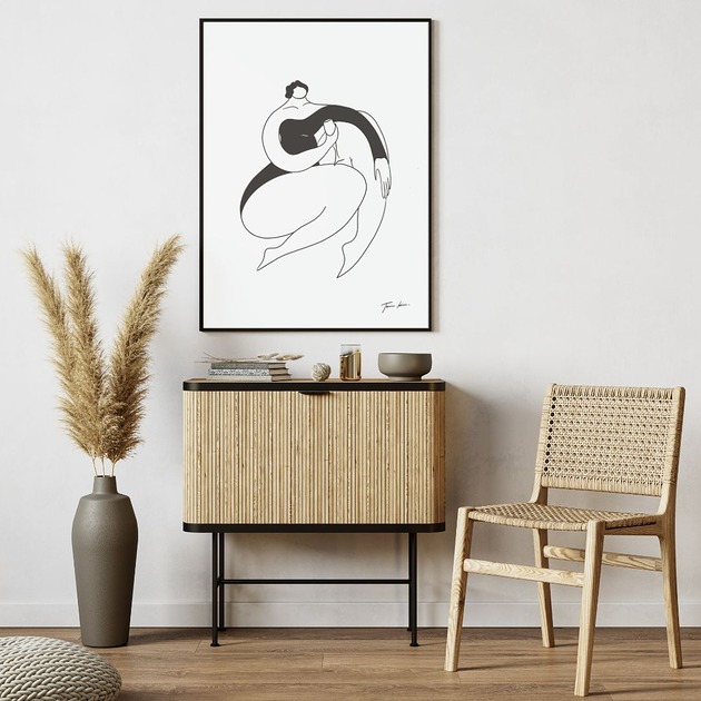 plakaty Plakat KOBIETA Z WINEM