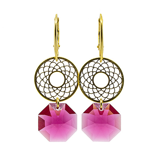 kolczyki pozłacane Kolczyki pozłacane srebro + kryształy Swarovski